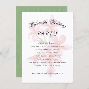 Invitation Plumeria avant l'invitation de la fête de mariage