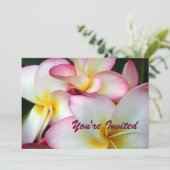 Invitation Plumeria blanche et rose (Debout devant)