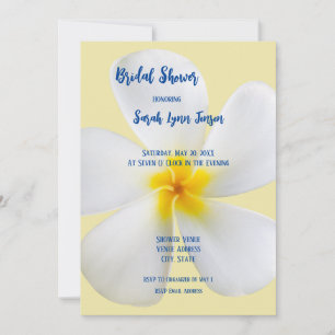 Invitation Plumeria blanche sur Jaune, Floral, Fête des marié
