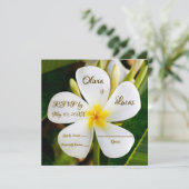 Invitation Plumeria blanche tropicale - Nouveaux débuts - RSV (Debout devant)