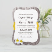 Invitation Plumeria Classy Fleurs & Wood Beach Mariage (Debout devant)