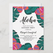 Invitation Plumeria et verdure Fête d'anniversaire tropicale (Devant)
