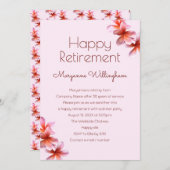 Invitation Plumeria hawaïenne Fleurs de sa retraite (Devant / Derrière)