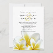 Invitation Plumeria hawaïenne jaune Frangipani Mariage (Devant)
