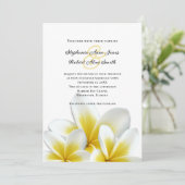 Invitation Plumeria hawaïenne jaune Frangipani Mariage (Debout devant)
