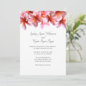 Invitation Plumeria hawaïenne rose Floral Mariage Décontracté (Debout devant)
