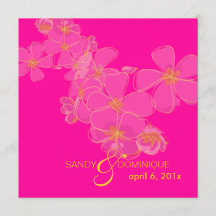 Invitation Plumeria / Luau rose vif/diplôme/Mariage