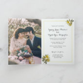 Invitation Plumeria Mariage Jaune Célébration de l'amour plié (Intérieur)