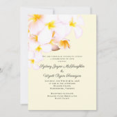Invitation Plumeria moderne Fleurs hawaïennes Mariage jaune (Devant)