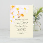 Invitation Plumeria moderne Fleurs hawaïennes Mariage jaune (Debout devant)