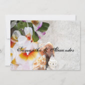 Invitation Plumeria Orchid Lei dans le mariage de Sand Beach (Dos)