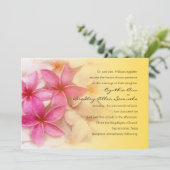 Invitation Plumeria rose avec Jaune (Debout devant)
