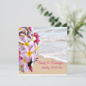 Invitation Plumeria rose de PixDezines Lei/plage (Debout devant)