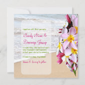 Invitation Plumeria rose de PixDezines Lei/plage (Dos)