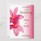 Invitation Plumeria rose Fleurs sur rose, Floral, Mariage (Devant)