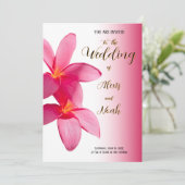 Invitation Plumeria rose Fleurs sur rose, Floral, Mariage (Debout devant)