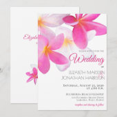 Invitation Plumeria rose florale tropicale Hawaii Beach Maria (Devant / Derrière)