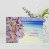 Invitation Plumeria rose PixDezines + plage (Debout devant)