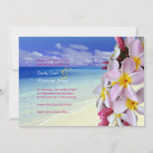 Invitation Plumeria rose PixDezines + plage (Dos)