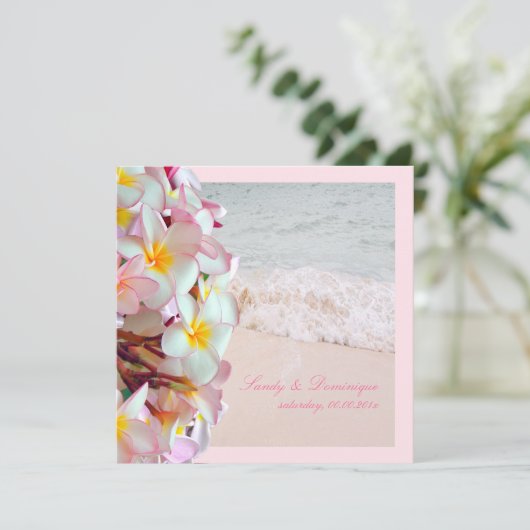 Invitation Plumeria rose PixDezines/plage/do-it-yourself arri (Debout devant)