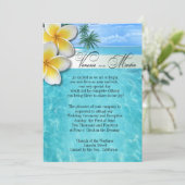 Invitation Plumeria Starfish Beach Mariage hawaïen (Debout devant)