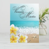 Invitation Plumeria Starfish Beach Mariage tropical (Debout devant)