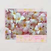 Invitation Plumerias sur fond jaune (Devant / Derrière)
