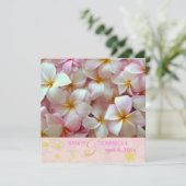 Invitation Plumerias sur fond jaune (Debout devant)