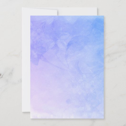 Invitation Plumes d'aquarelle lors du dîner bleu violet (Dos)