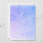 Invitation Plumes d'aquarelle sur mariage violet bleuâtre (Dos)