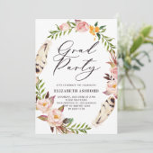 Invitation Plumes de Bohème et graine de fleurs (Debout devant)