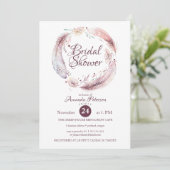 Invitation Plumes de Bohême Fleurs Fête des mariées de couron (Debout devant)