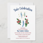 Invitation Plumes de Boho Floral d'Hiver Solstice (Devant)