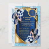 Invitation Plumes de couleur bleu-perroquet exotique Douche à (Devant)