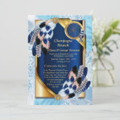 Invitation Plumes de couleur bleu-perroquet exotique Douche à (Debout devant)