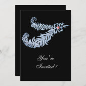 Invitation PLUMES DE DIAMANT, rose (Devant / Derrière)