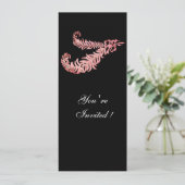 Invitation PLUMES DE DIAMANT, rose (Debout devant)