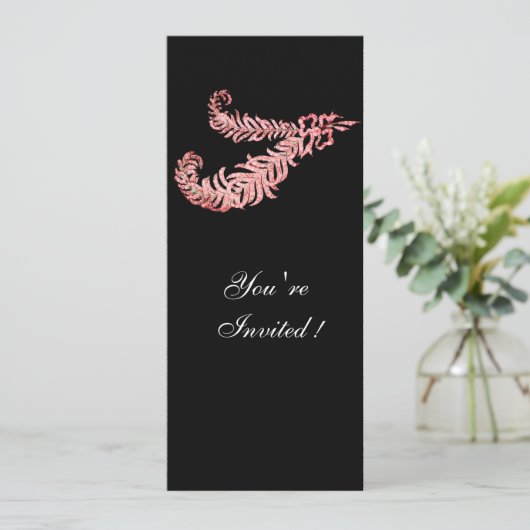 Invitation PLUMES DE DIAMANT, rose (Debout devant)