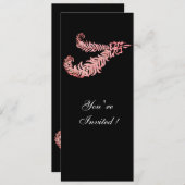 Invitation PLUMES DE DIAMANT, rose (Devant / Derrière)