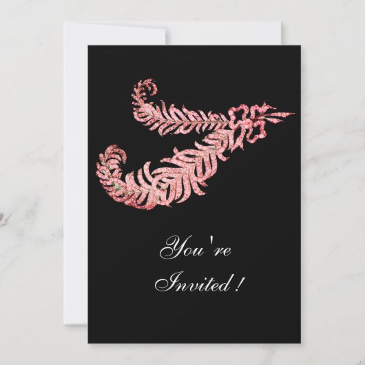 Invitation PLUMES DE DIAMANT, rose (Devant)