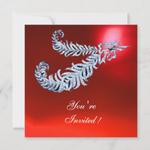 Invitation PLUMES DE DIAMANT Rubis Rouge