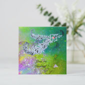 Invitation PLUMES DE DIAMANT , vert violet or étincelles (Debout devant)