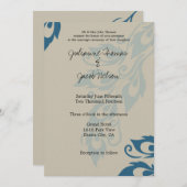 Invitation Plumes de paon (Devant / Derrière)