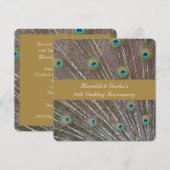 Invitation Plumes de paon (Devant / Derrière)