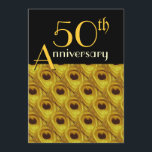 Invitation Plumes de paon 50e anniversaire dorées<br><div class="desc">Ce design de plumes de paon noir blanc et or pour le 50e anniversaire est une façon élégante de traiter vos invitations de 50e anniversaire. Tout le texte est personnalisable. Je recommande le papier lin pour une finition sophistiquée, ou le papier métallisé (glace ou champagne) qui donnera à votre invitation...</div>