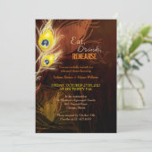 Invitation Plumes de paon Dîner de répétition Mariage de auto (Debout devant)