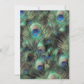 Invitation Plumes de paon d'or Chaque année fête anniversaire (Dos)