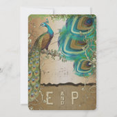 Invitation Plumes de paon doré (Dos)