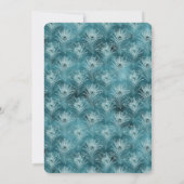 Invitation Plumes de paon glam turquoise brillant (Dos)