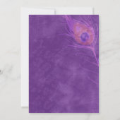 Invitation Plumes de paon Mariage violet (Dos)